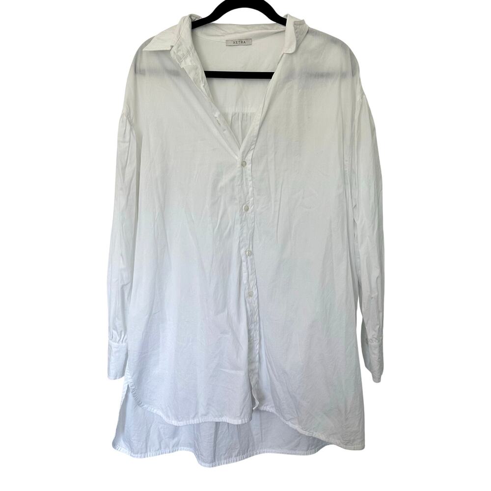 XETRA Italy White Oversized Button Down Shirt Minimalist Relaxed Fit